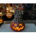 A dried gourd pumpkin collectable, named Noodle. His face is hand carved and the top is decorated with pine cone shells and natural berries.